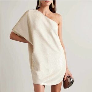 The Frankie Shop Elegant One-Shoulder Cream Dress